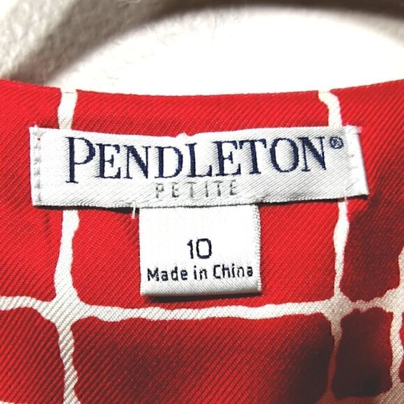 Pendleton Vtg Women's 10 Red White Snazzy Jacket - Picture 4 of 12